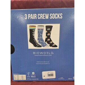 NEW Pink Floyd 3 Pair Crew Socks Replica Record Box Dark Side Of The Moon Read